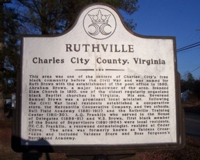Ruthville Marker image. Click for full size.