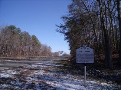Fort James marker on US 60 (facing east). Click for full size. Fort James marker on US 60 (facing east) image. Click for full size.