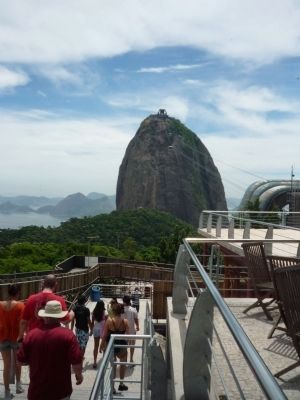 View from Urca Mountain toward <i>Pão de Açúcar</i> (Sugar Loaf Mountain).. Click for full size. View from Urca Mountain toward <i>Pão de Açúcar</i> (Sugar Loaf Mountain). image. Click for full size.