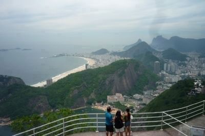 View from Sugar Loaf, southwest: Morro do Uríu and Morro da Babilônia with Copacabana Beach beyond. Click for full size. View from Sugar Loaf, southwest: Morro do Uríu and Morro da Babilônia with Copacabana Beach beyond image. Click for full size.