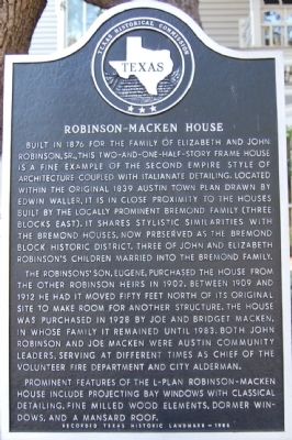 Robinson-Macken House Marker image. Click for full size.