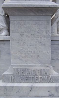 Tampa Confederate Monument , west face image. Click for full size.
