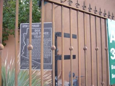 Carlos Ygnacio Velasco House Marker image. Click for full size.