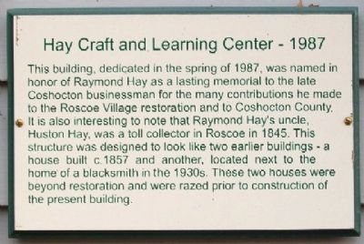 Hay Craft and Learning Center - 1987 Marker image. Click for full size.