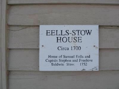 Eells - Stow House Marker image. Click for full size.