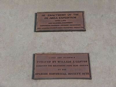 De Anza Expedition Re-Inactment Dedication Plaques image. Click for full size.