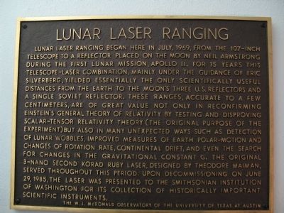 Lunar Laser Ranging image. Click for full size.