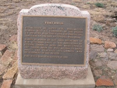 Fort Davis Marker. Click for full size. Fort Davis Marker image. Click for full size.