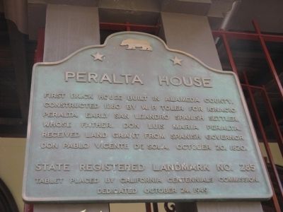 Peralta House Marker. Click for full size. Peralta House Marker image. Click for full size.