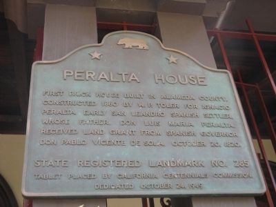 Peralta House Marker image. Click for full size.