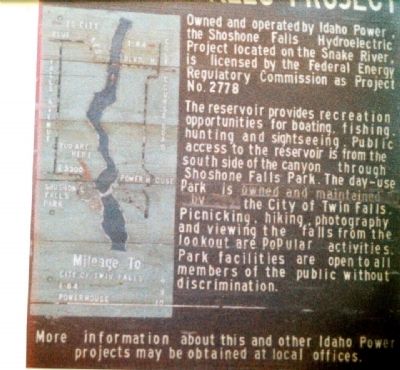 Shoshone Falls Project Marker image. Click for full size.
