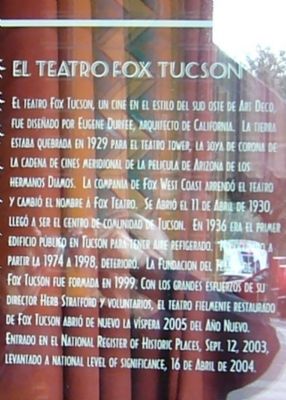 Fox Tucson Theatre Marker image. Click for full size.