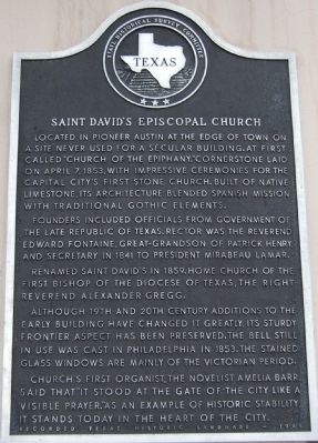 Saint David’s Episcopal Church Marker. Click for full size. Saint David’s Episcopal Church Marker image. Click for full size.