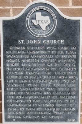 St. John Church Marker. Click for full size. St. John Church Marker image. Click for full size.