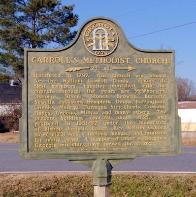 Carroll's Methodist Church Marker image. Click for full size.