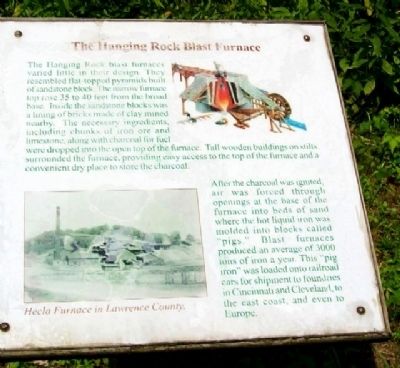 The Hanging Rock Blast Furnace Marker. Click for full size. The Hanging Rock Blast Furnace Marker image. Click for full size.