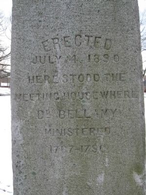 Dr. Bellamy Meetinghouse Marker. Click for full size. Dr. Bellamy Meetinghouse Marker image. Click for full size.