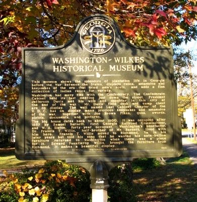 Washington-Wilkes Historical Museum Marker. Click for full size. Washington-Wilkes Historical Museum Marker image. Click for full size.