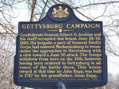 Gettysburg Campaign Marker. Click for full size. Gettysburg Campaign Marker image. Click for full size.
