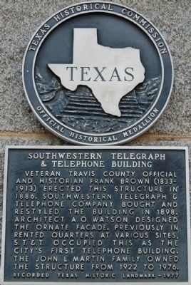 Southwestern Telegraph & Telephone Building Marker. Click for full size. Southwestern Telegraph & Telephone Building Marker image. Click for full size.