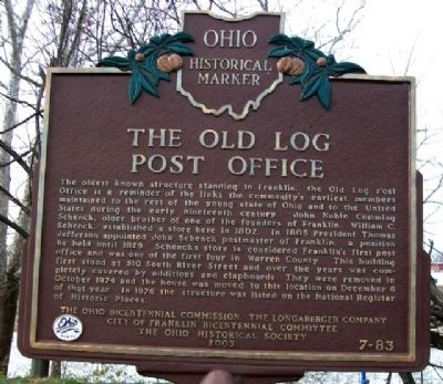 The Old Log Post Office Marker image. Click for full size.