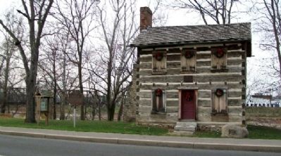 The Old Log Post Office and Marker image. Click for full size.