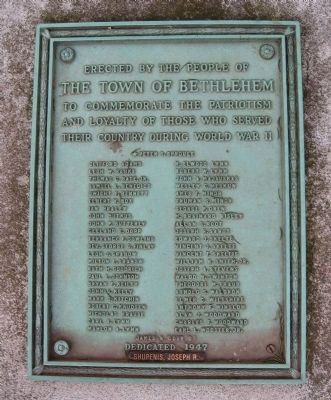 Bethlehem World War II Memorial image. Click for full size.