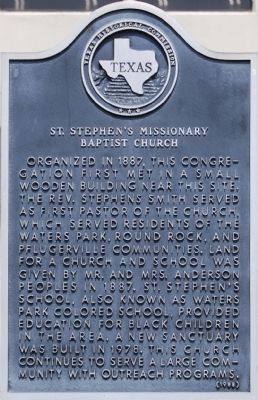 St. Stephen’s Missionary Baptist Church Marker image. Click for full size.