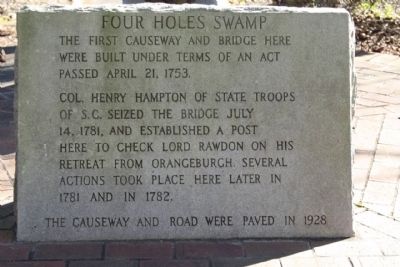 Four Holes Swamp Marker image. Click for full size.