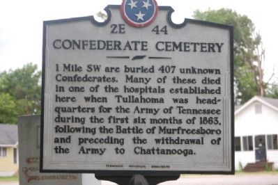 Confederate Cemetery Marker. Click for full size. Confederate Cemetery Marker image. Click for full size.