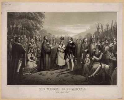The wedding of Pocahontas with John Rolfe image. Click for full size.