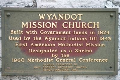 Wyandot Mission Church Marker. Click for full size. Wyandot Mission Church Marker image. Click for full size.