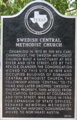 Swedish Central Methodist Church Marker image. Click for full size.