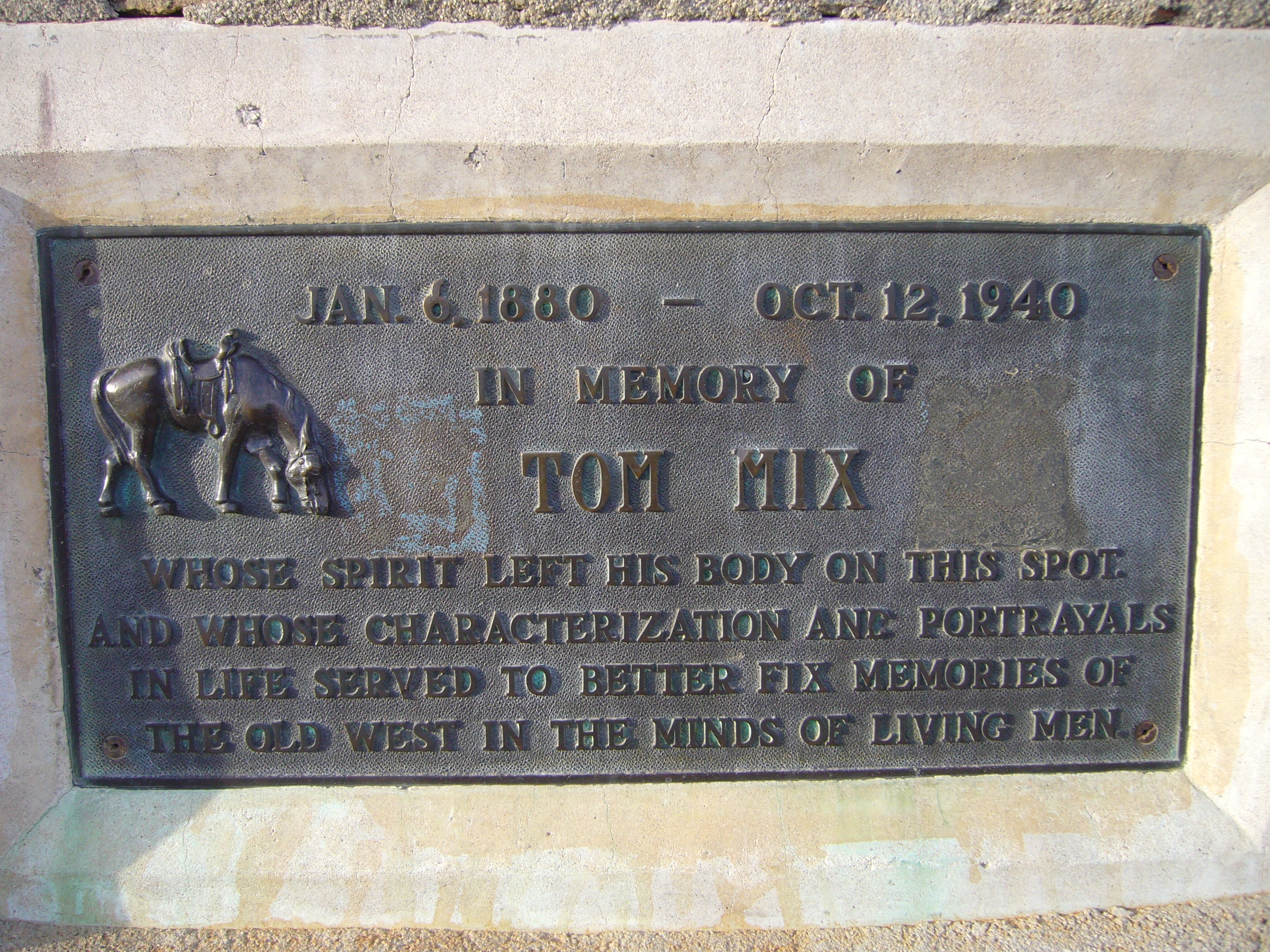 In Memory of Tom Mix Marker