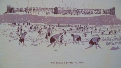 Fort Ancient Village Depiction on Marker. Click for full size. Fort Ancient Village Depiction on Marker image. Click for full size.