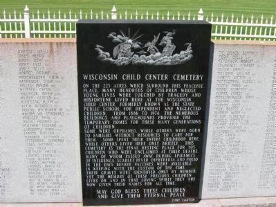 Wisconsin Child Center Cemetery Marker image. Click for full size.