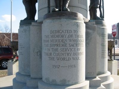 Meriden World War I Memorial. Click for full size. Meriden World War I Memorial image. Click for full size.