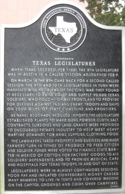 Confederate Texas Legislatures Marker image. Click for full size.