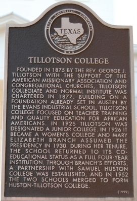 Tillotson College Marker image. Click for full size.