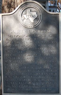 Walter Tips House Marker image. Click for full size.