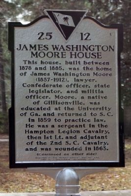 James Washington Moore House Marker image. Click for full size.