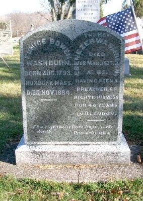 Rev. Ebenezer Washburn Grave Marker. Click for full size. Rev. Ebenezer Washburn Grave Marker image. Click for full size.