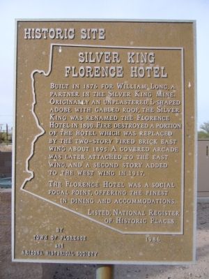 Silver King Florence Hotel Marker image. Click for full size.