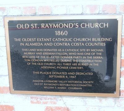 Old St. Raymond’s Church Marker. Click for full size. Old St. Raymond’s Church Marker image. Click for full size.