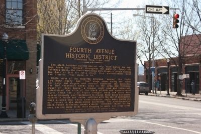 Fourth Avenue Historic District Marker Reverse. Click for full size. Fourth Avenue Historic District Marker Reverse image. Click for full size.