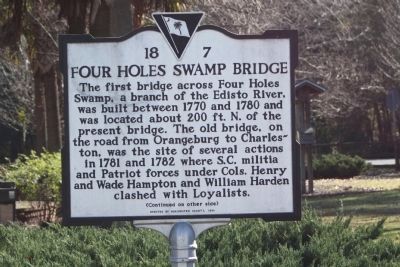 Four Holes Swamp Bridge Marker image. Click for full size.