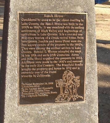 Ranch House Marker. Click for full size. Ranch House Marker image. Click for full size.