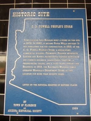 C. G. Powell People's Store Marker image. Click for full size.