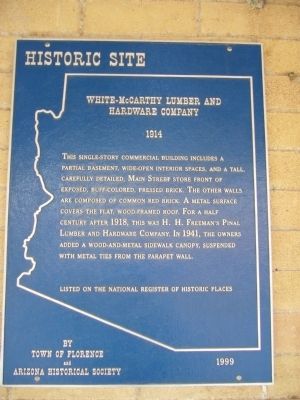 White-McCarthy Lumber and Hardware Company Marker. Click for full size. White-McCarthy Lumber and Hardware Company Marker image. Click for full size.