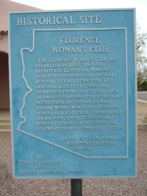Florence Woman's Club Marker image. Click for full size.